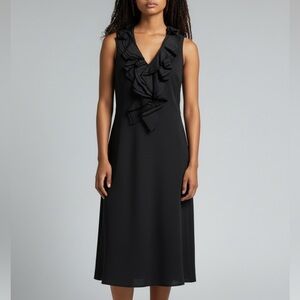 Ralph Lauren Cowl Neck Knee Length Dress Black